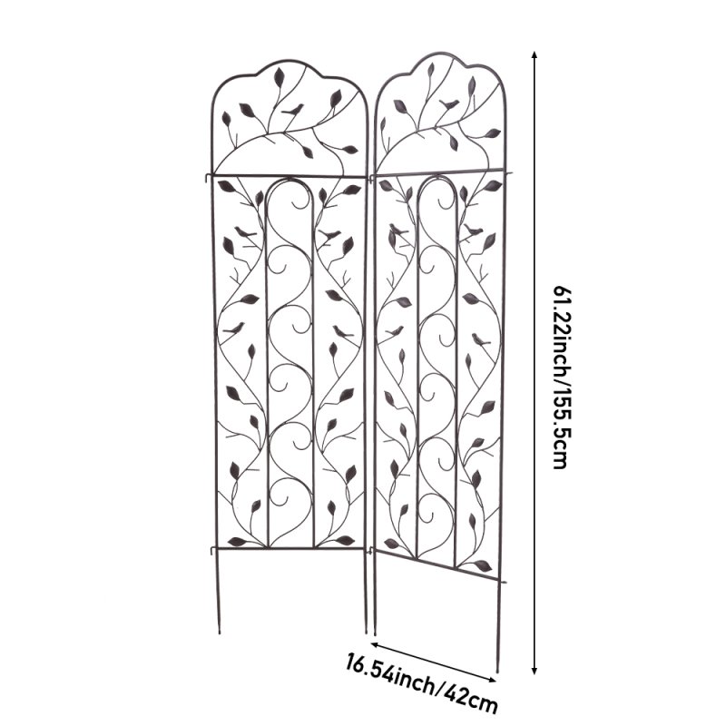 Living and Home 2Pcs Garden Trellis for Climbing Plants Black, 42cm W x 155.5cm D