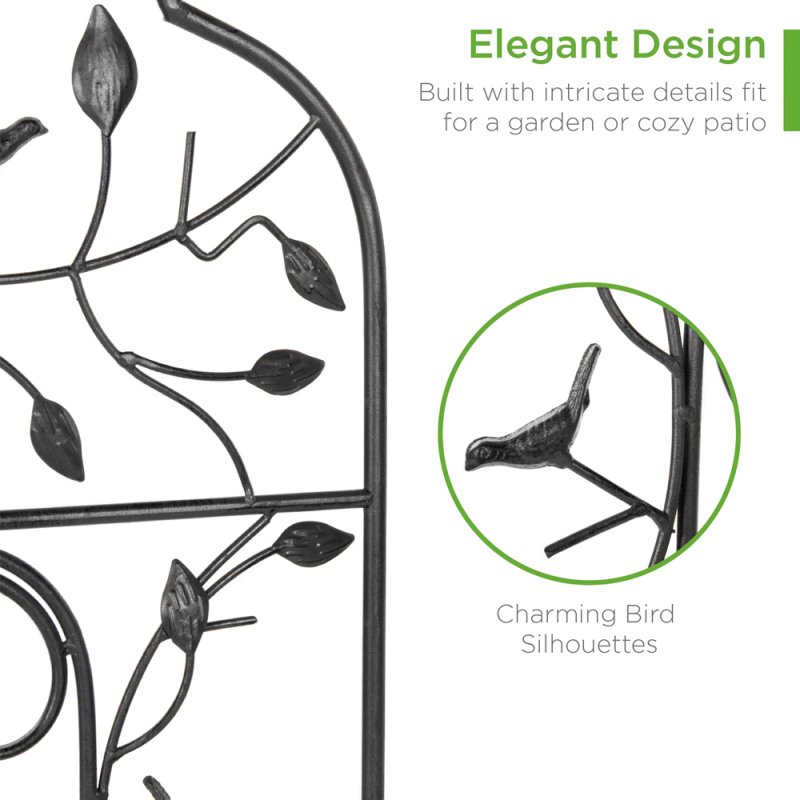 Living and Home 2Pcs Garden Trellis for Climbing Plants Black, 42cm W x 155.5cm D