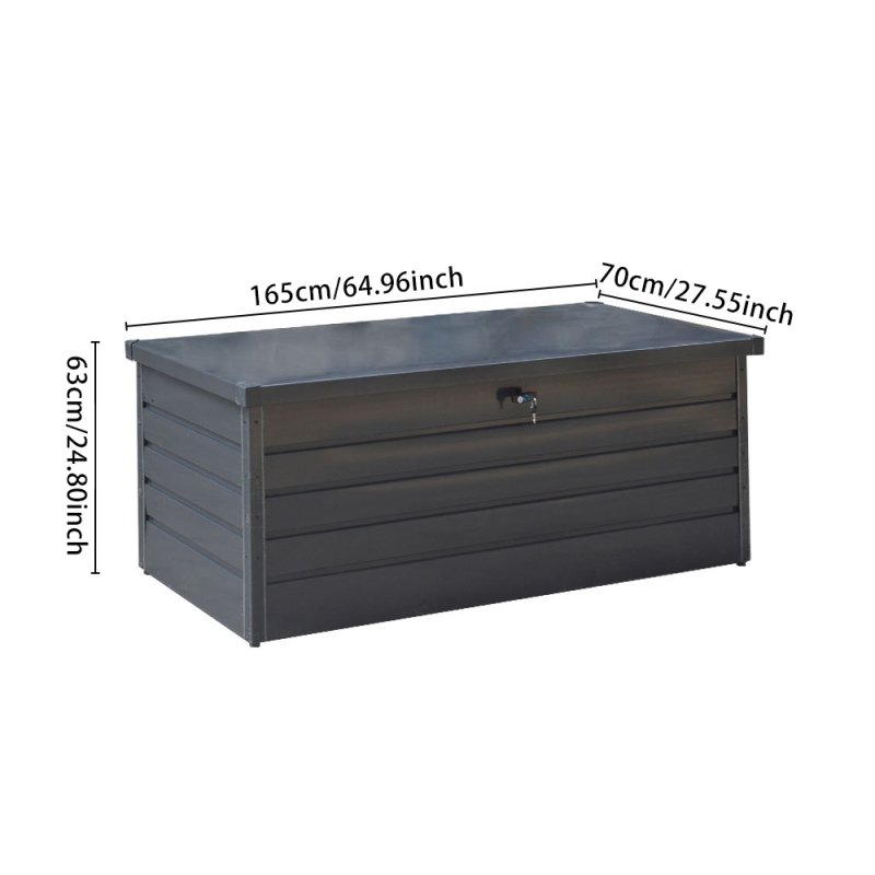 Living and Home 600L Metal Outdoor Waterproof Garden Storage Box Lockable, Anthracite