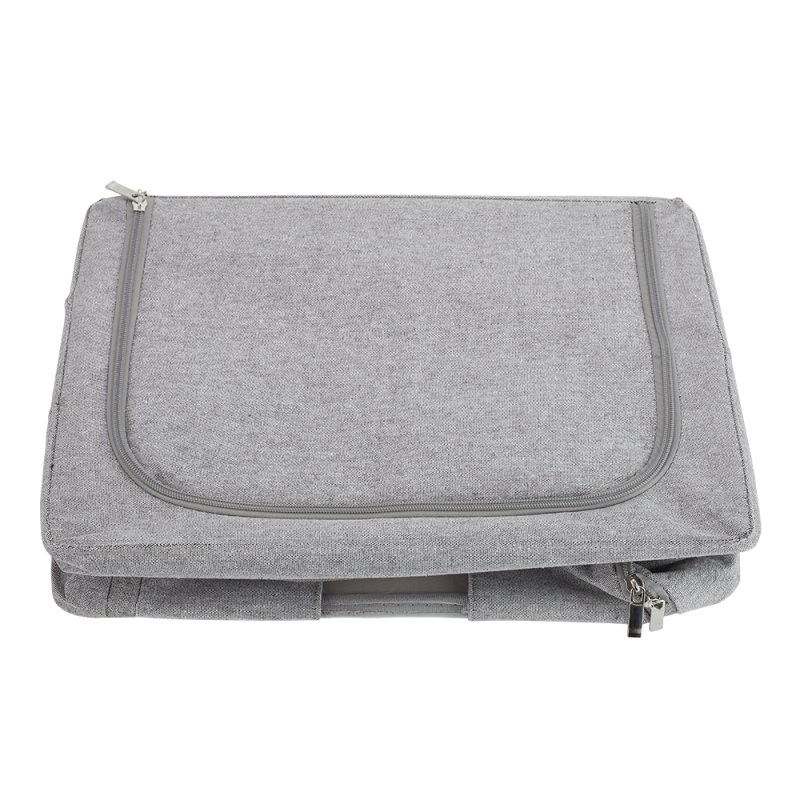 Living and Home 100L Metal Frame Fabric Storage Box with Windows, Grey