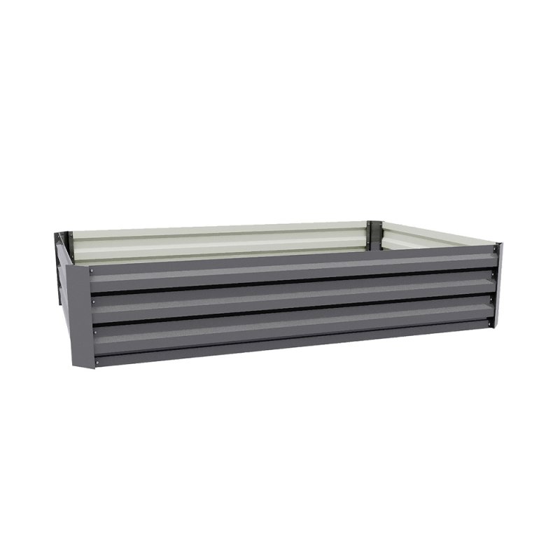 Living and Home 120cm W x 90cm D x 30cm H Galvanised Steel Raised Garden Bed Rectangular Planter Raised Bed, Grey