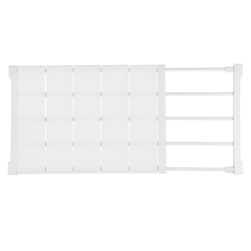 Living and Home White Expandable Closet Tension Shelf Rod and Storage Layer Dividers, 50 W x 25 D (cm)