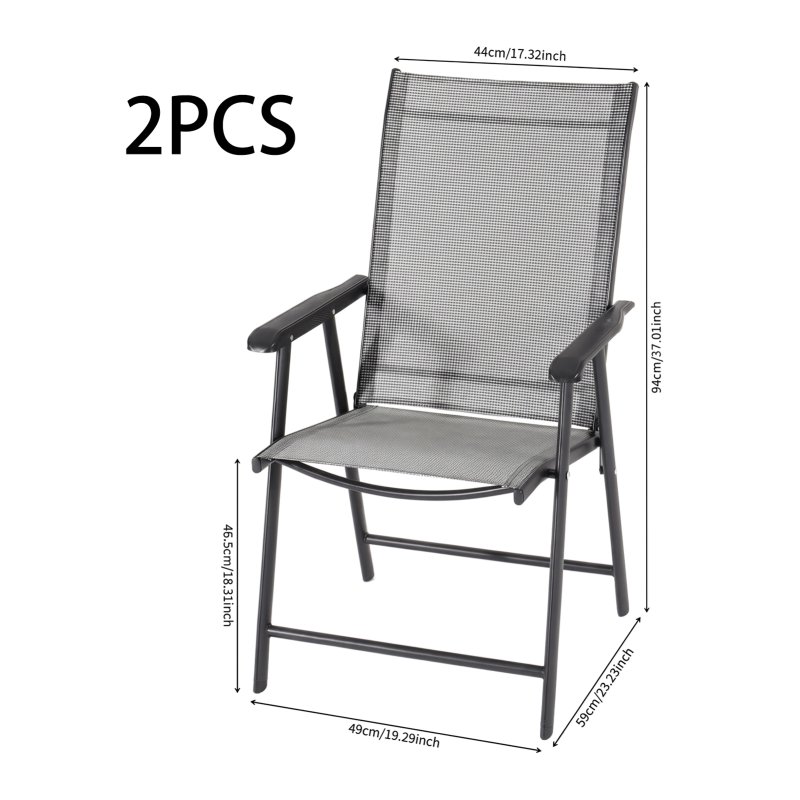 Living and Home 3-Piece Outdoor Tempered Glass Garden Table with Two Foldable Chairs