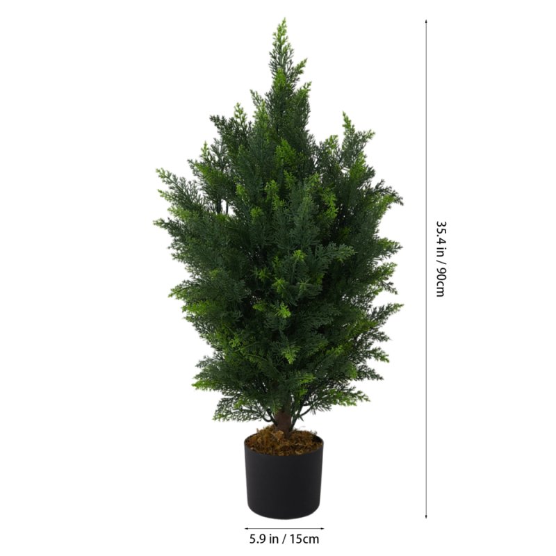 Living and Home 90cm Decorative Artificial Cypress Tree in Pot Indoor Outdoor Decor