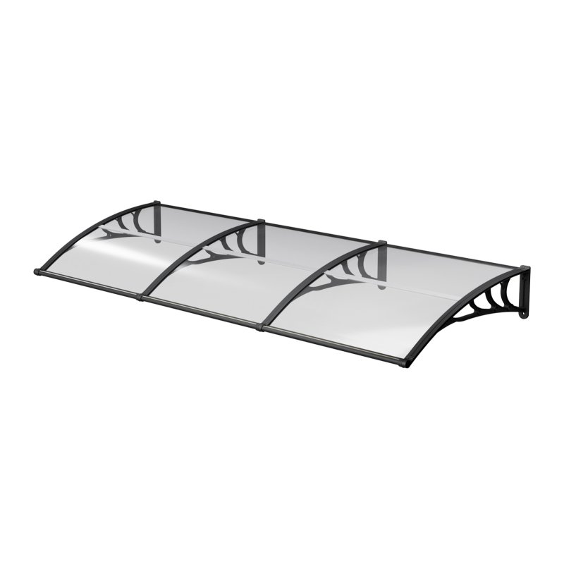 Living and Home Outdoor Door Canopy Window Awning with Drainage Channel, 300cm (W) x 100cm (D) x 28cm (H)