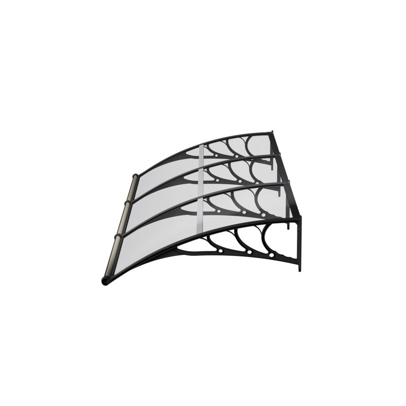 Living and Home Outdoor Door Canopy Window Awning with Drainage Channel, 300cm (W) x 100cm (D) x 28cm (H)
