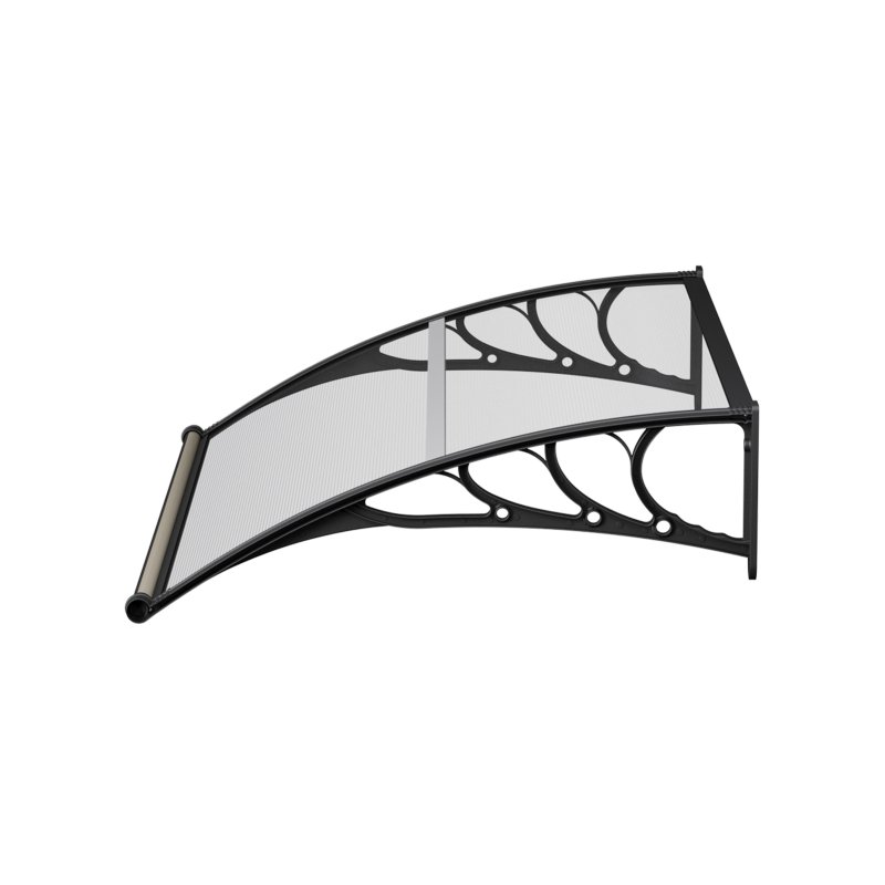 Living and Home Outdoor Door Canopy Window Awning with Drainage Channel, 150cm (W) x 100cm (D) x 28cm (H)