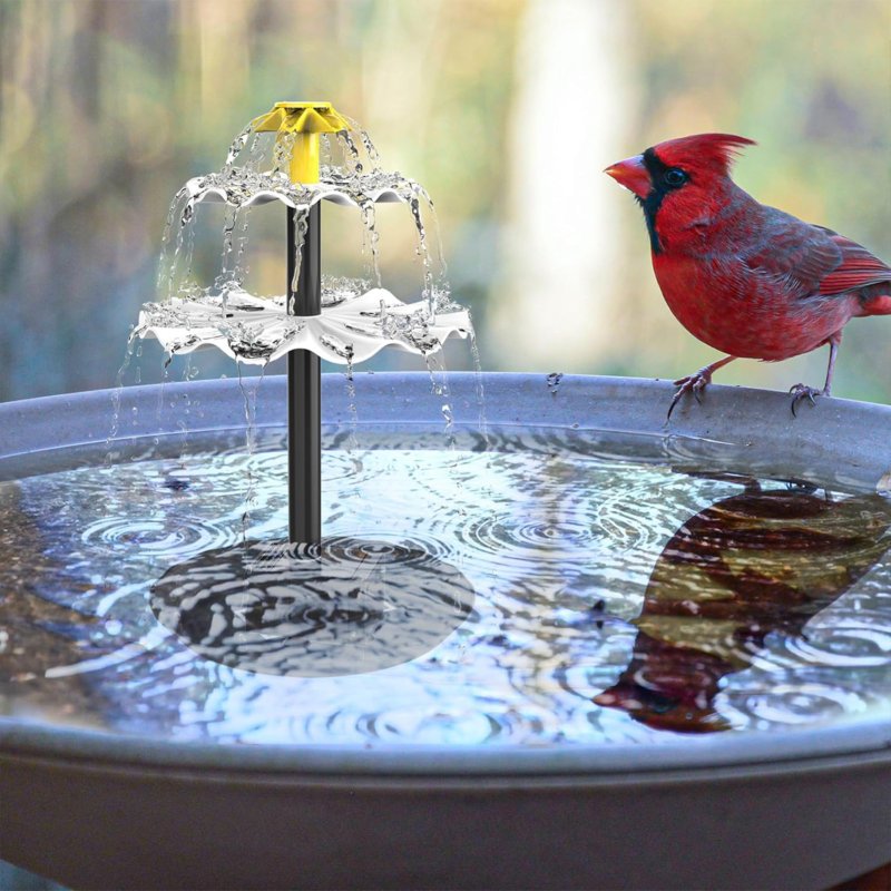 Living and Home 4W Solar Fountain Pump with Adjustable Solar Panel & 6 Nozzles