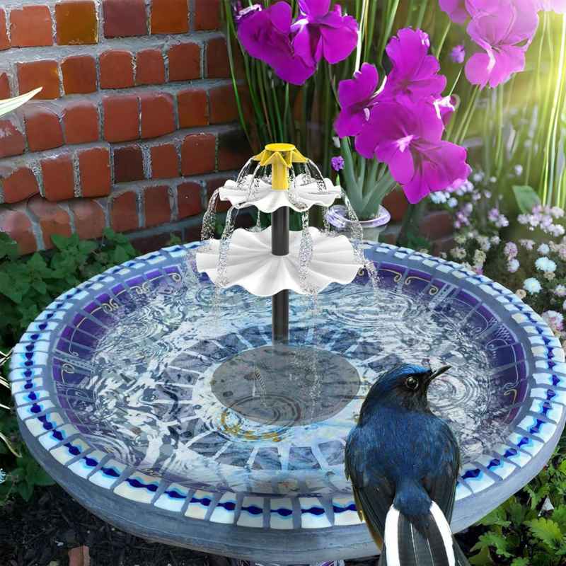 Living and Home 4W Solar Fountain Pump with Adjustable Solar Panel & 6 Nozzles