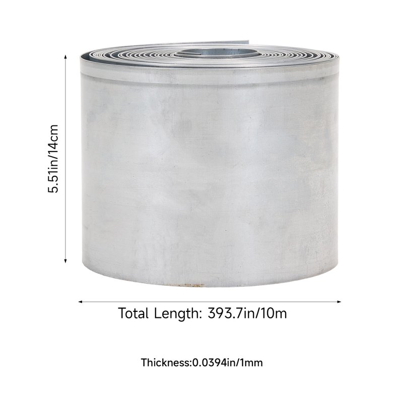 Living and Home 10m L x 14cm H Metal Garden Edging, Silver