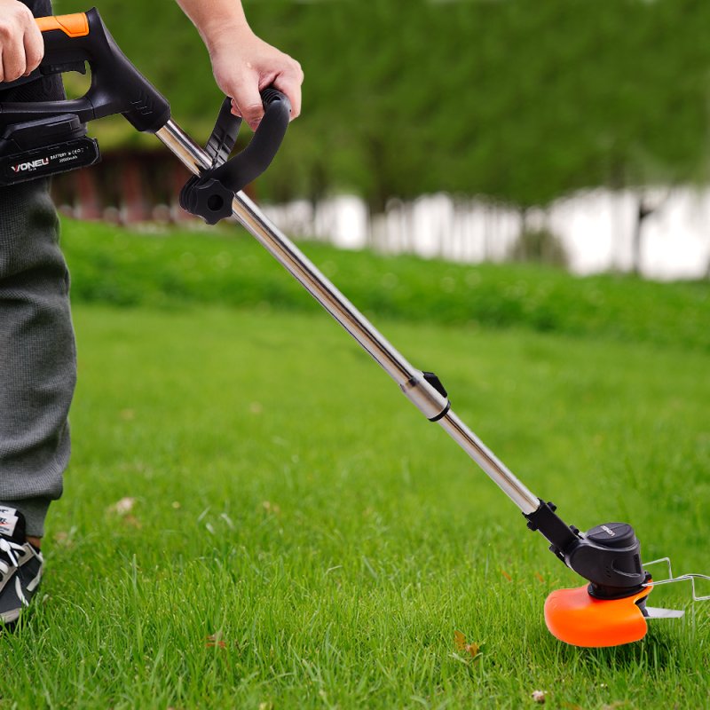 Living and Home Battery Powered Push Lawn Mower with Wheels