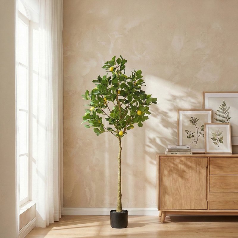 Living and Home 158cm Artificial Lemon Tree Potted Plant Home Decoration