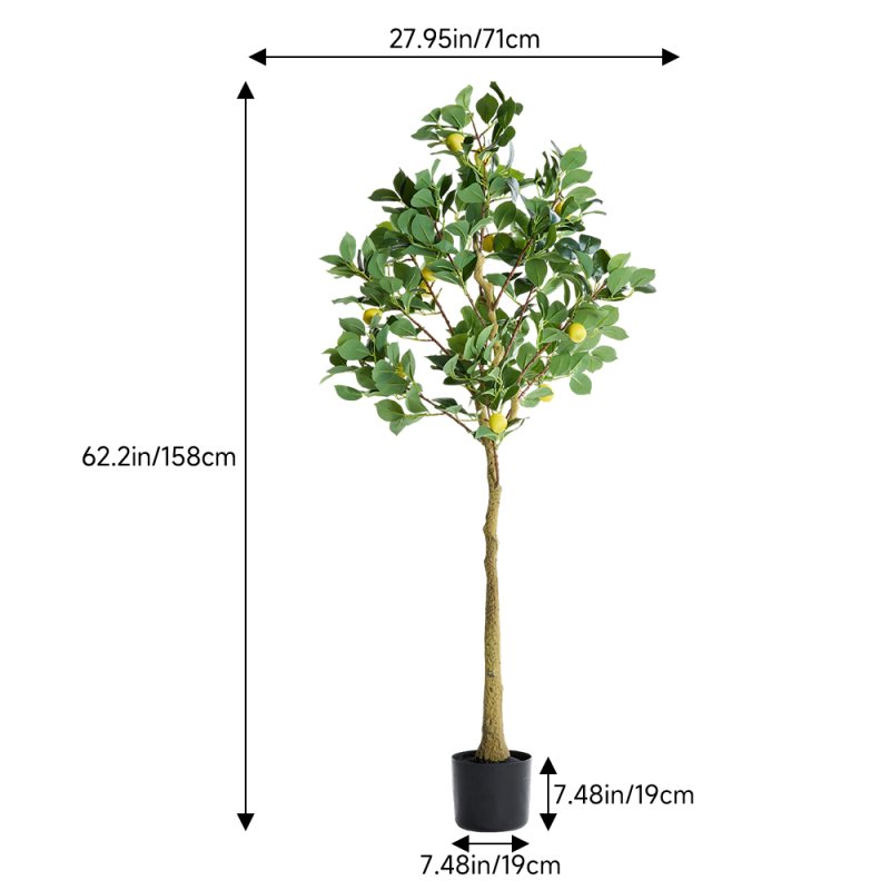 Living and Home 158cm Artificial Lemon Tree Potted Plant Home Decoration