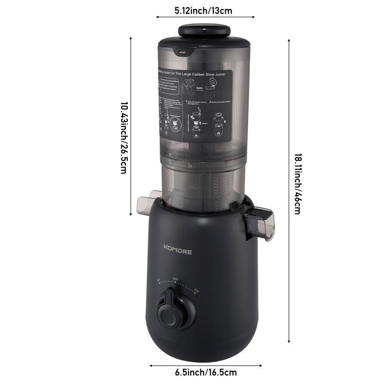 Living and Home 200W Cold Press Juicer Slow Masticating Machine