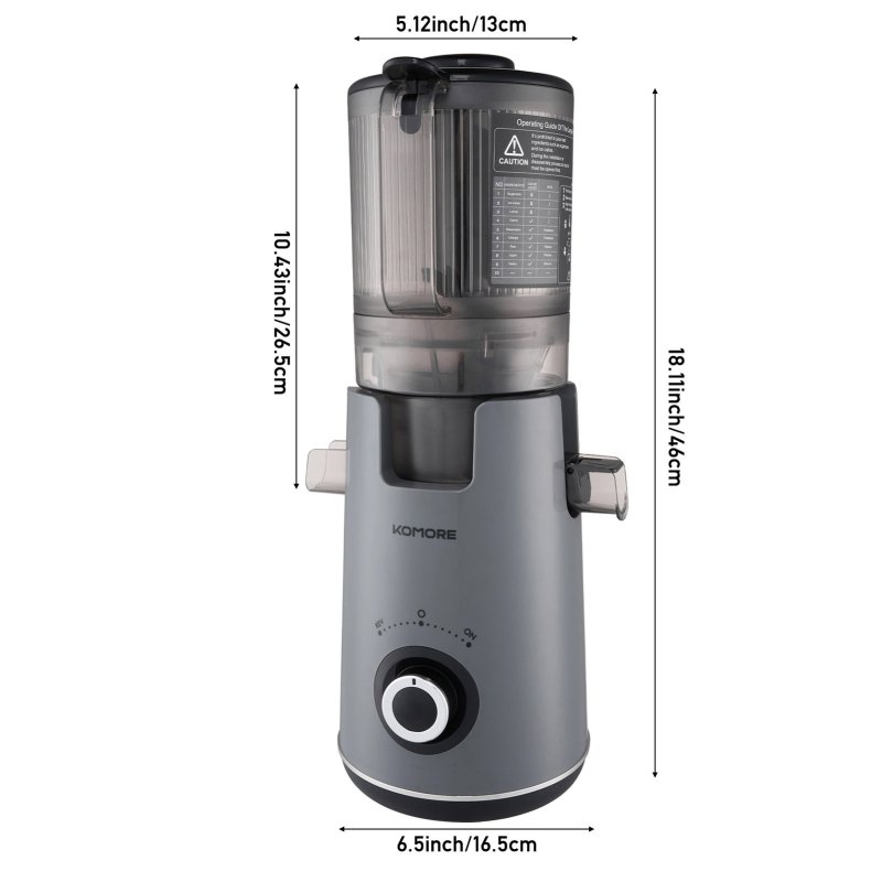 Living and Home 300W Cold Press Juicer Slow Masticating Machine
