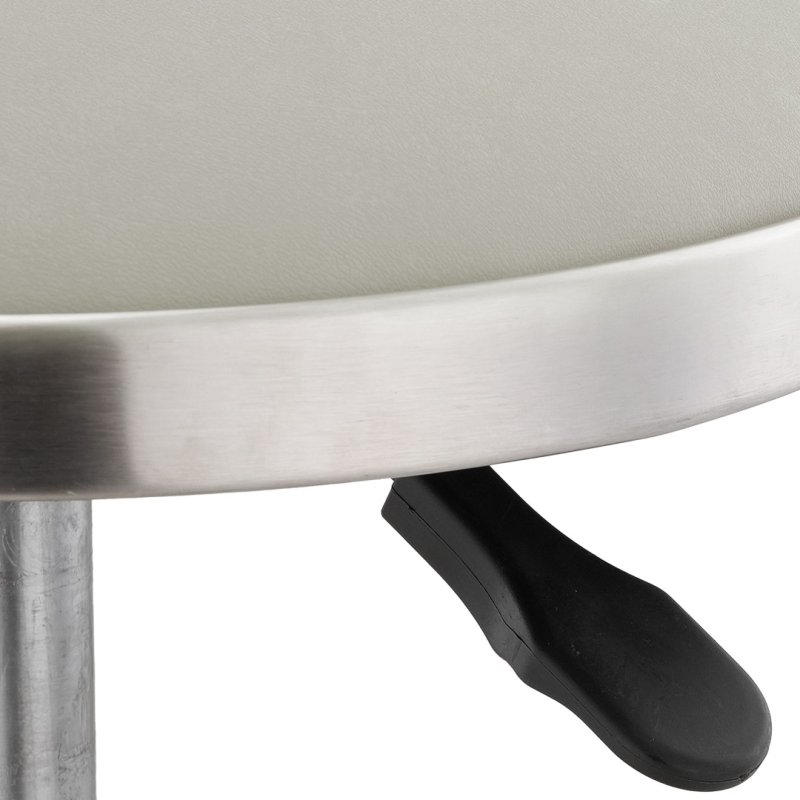 Living and Home Height-Adjustable PU Leather Round Salon Rolling Stool