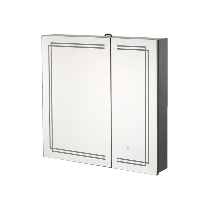 Living and Home 2-Door  Wall-mounted Bathroom Mirror Cabinet with Led Lights