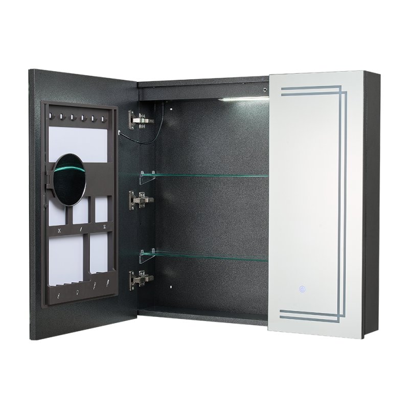 Living and Home 2-Door  Wall-mounted Bathroom Mirror Cabinet with Led Lights