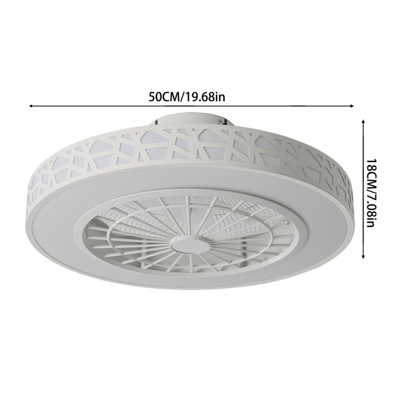 Living and Home Dia 50cm Round Acrylic Ceiling Mount LED Fan Light with Remote Controller, White