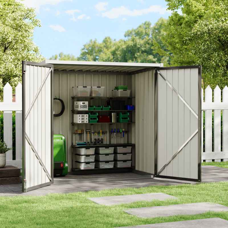 Living and Home 4.6x2.9ft Garden Metal Tool Shed Outdoor Patio Storage House