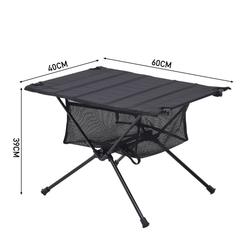 Living and Home Folding Aluminium Camping Table with Mesh Shelf