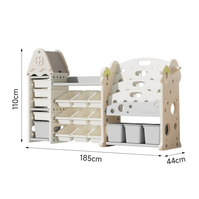 Living and Home Kids Large Plastic Toy Storage Organizer and Bookshelf Combination