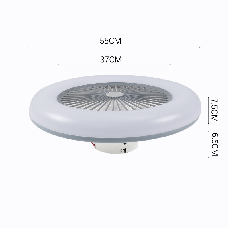 Living and Home 55cm Dia Round Acrylic LED Ceiling Light Fan with Remote Control, 3 Wind Speeds