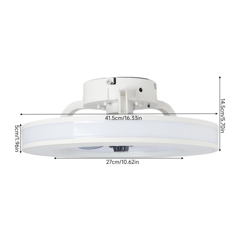 Living and Home Round White RGB Smart Ceiling Fan Light, 7 ABS Blades Reversible 6-Speed Dimmable LED Fan Lamp with Remote & APP Control