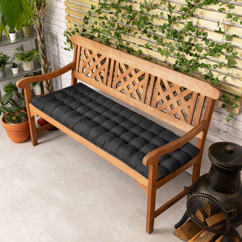 Living and Home Comfortable 8cm Thick Lounge Cushion, Bench Chair, Black