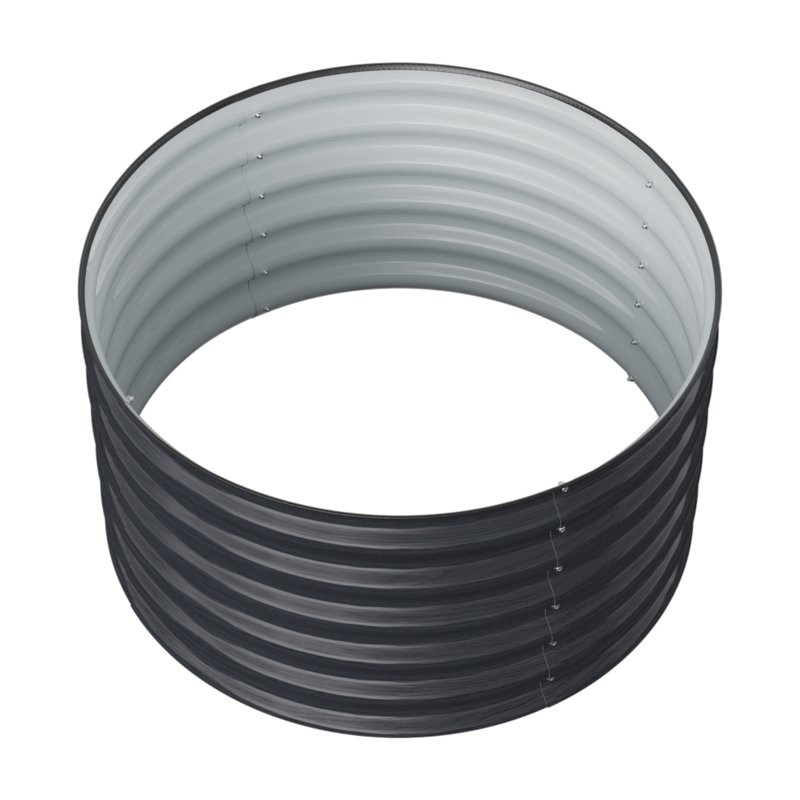 Living and Home 80cm Dia x 43cm H Round Metal Raised Garden Bed, Planter Box