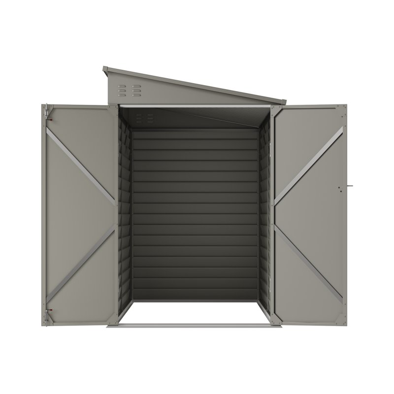 Living and Home 4.71 x 8.86FT Metal Pent Roof Garden Storage Shed, Grey