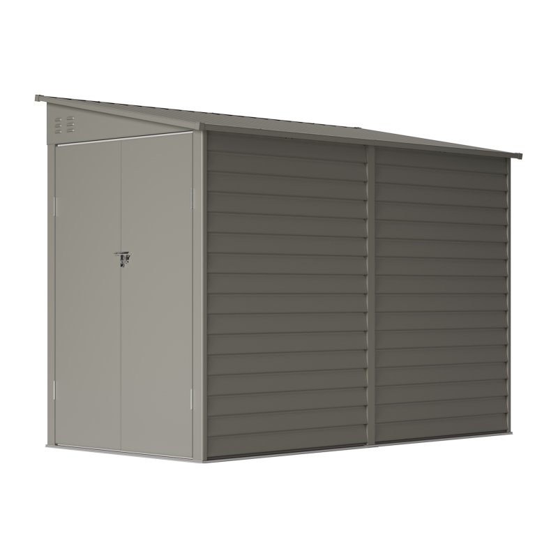 Living and Home 4.71 x 8.86FT Metal Pent Roof Garden Storage Shed, Grey