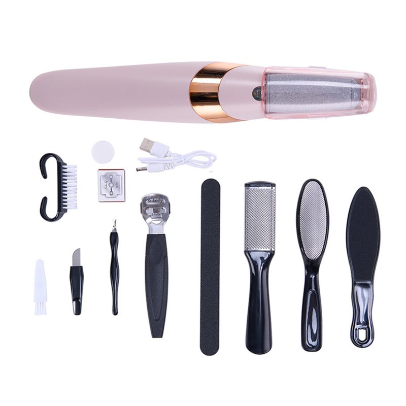 Living and Home Electric Pedicure Tools Set Callus Remover with Light