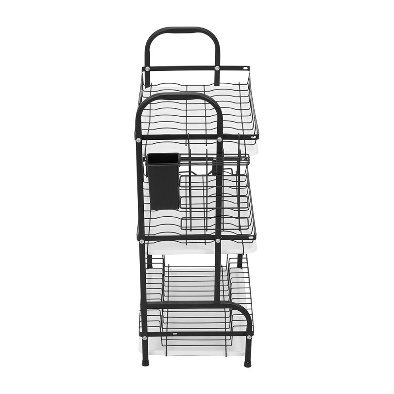 Living and Home 3-Tier Dish Drainer Draining Rack with Drying Trays