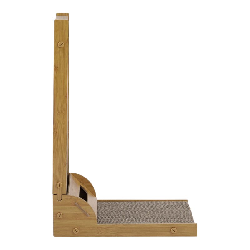 Corrugated L-shaped Cat Scratcher with Toys