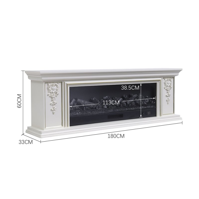 Living and Home TV Stand Electric Fireplace Adjustable Flame with Remote