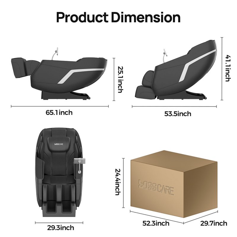 Living and Home Zero Gravity Full Body Massage Chair, PU Leather Electric Recliner with Touch Screen Control, Back Heating, Bluetooth Speaker, Full Body Airbag Massage, Foot Rollers and USB Charging