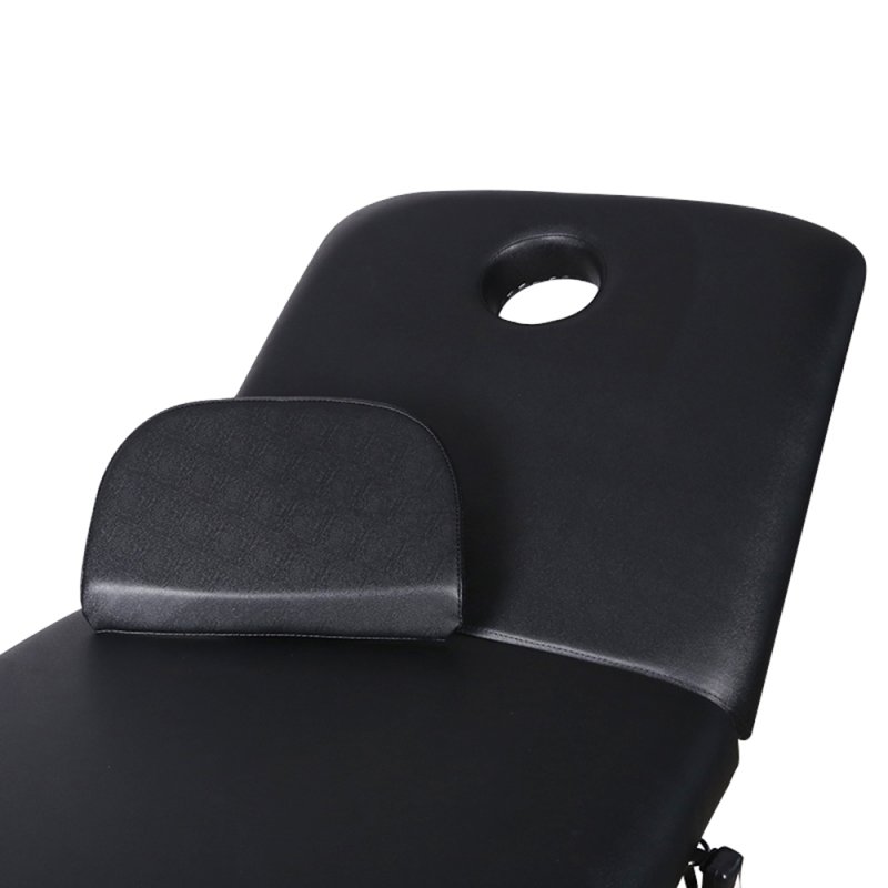Living and Home Electric Height Adjustable Massage Table, Reclining Facial Spa Bed with Backrest Adjustment, Mobile Beauty Tattoo Bed with Wheels, 180cm Black PU Salon Treatment Bed