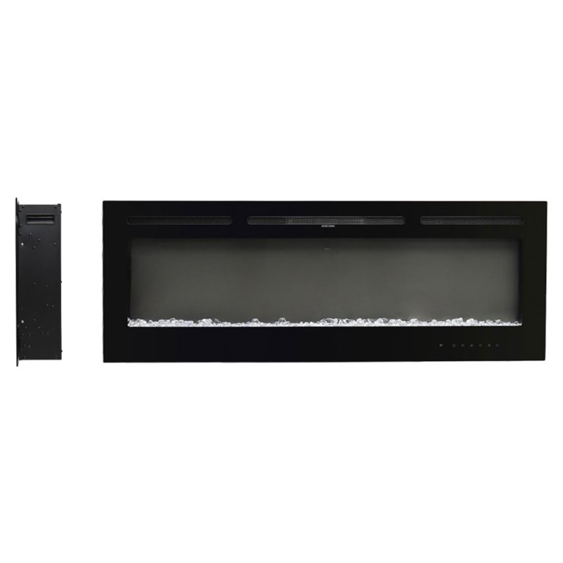 80 Inch Recessed & Wall Mounted Electric Fireplace with Remote, 12 Flame Colours
