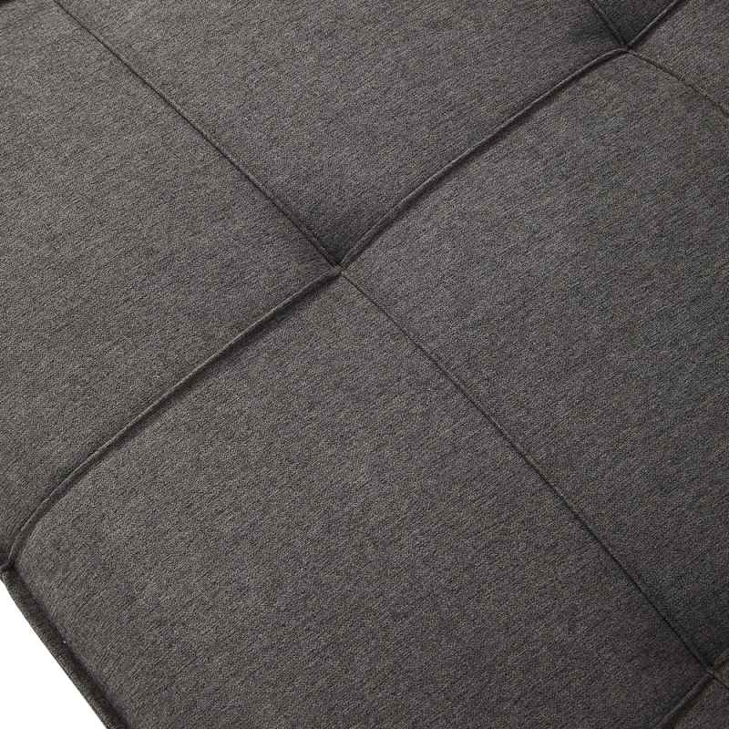 Living and Home Dark Grey Linen Convertible Sofa Bed, 3 Position Adjustable Futon Sofa with Metal Legs for Guest Room