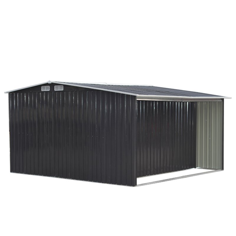  10.83ft x 8ft Garden Metal Storage Shed with Log Storage
