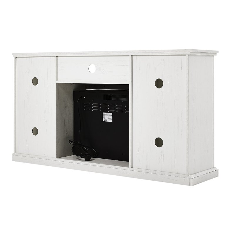 3-Sided Electric Fireplace TV Stand with Glass Door Closed Storage