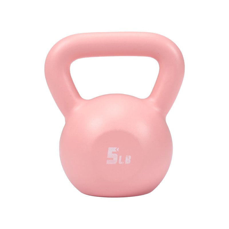 Pink 5lbs Strength Training Kettlebell with Non-Slip Handle