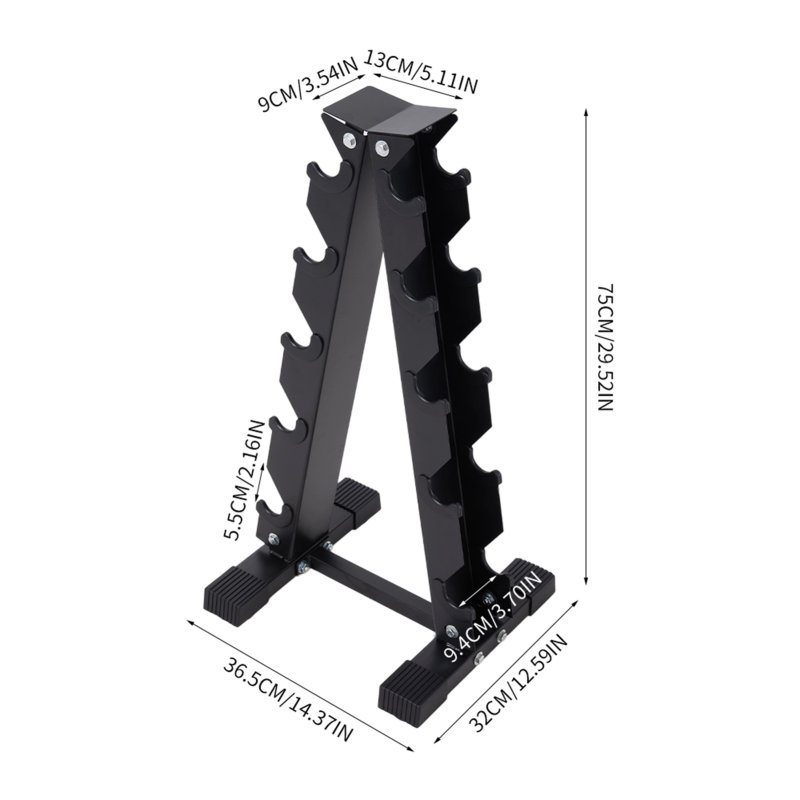 5-Tier Compact A-Frame Dumbbell Rack for Home