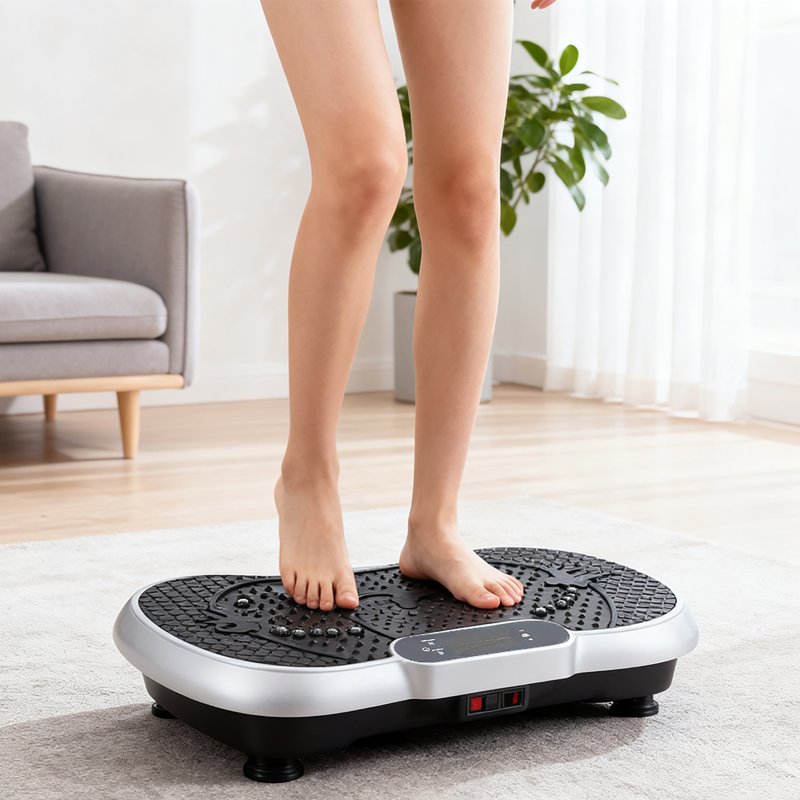 Vibration Plate Exercise Machine with Resistance Bands