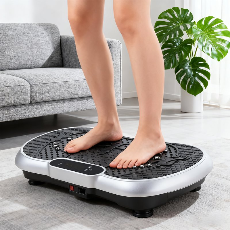 Vibration Plate Exercise Machine with Resistance Bands