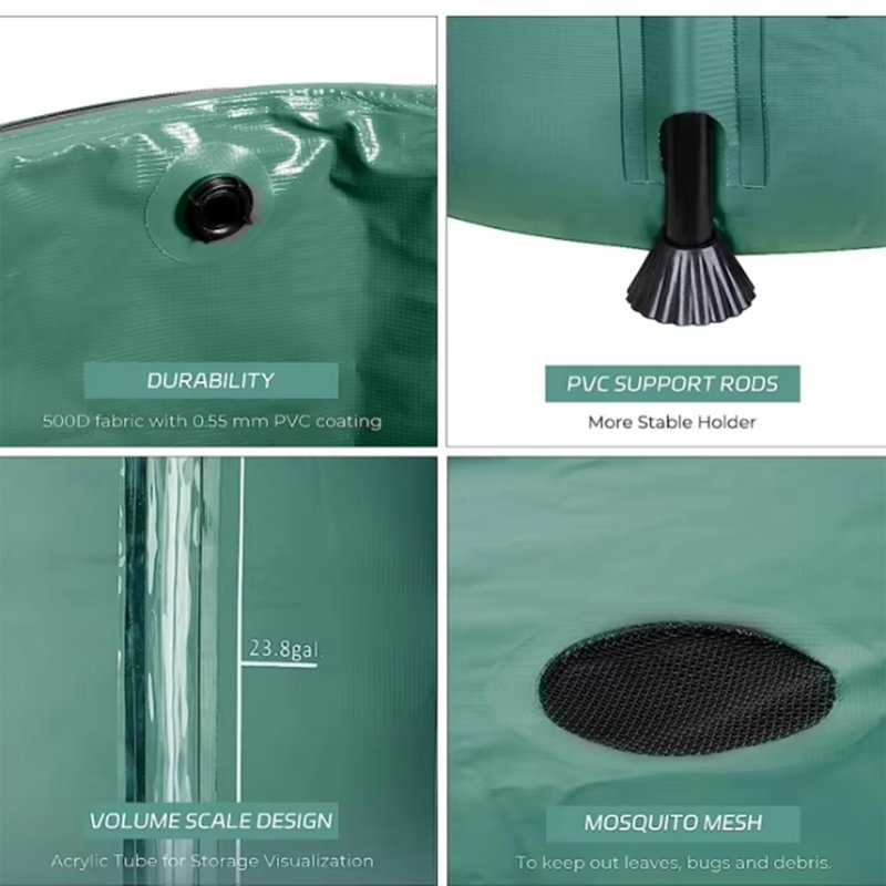 500L Collapsible Rain Barrel with Filter
