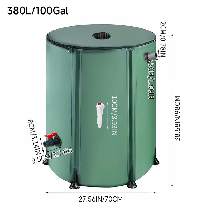380L Collapsible Rain Barrel with Filter