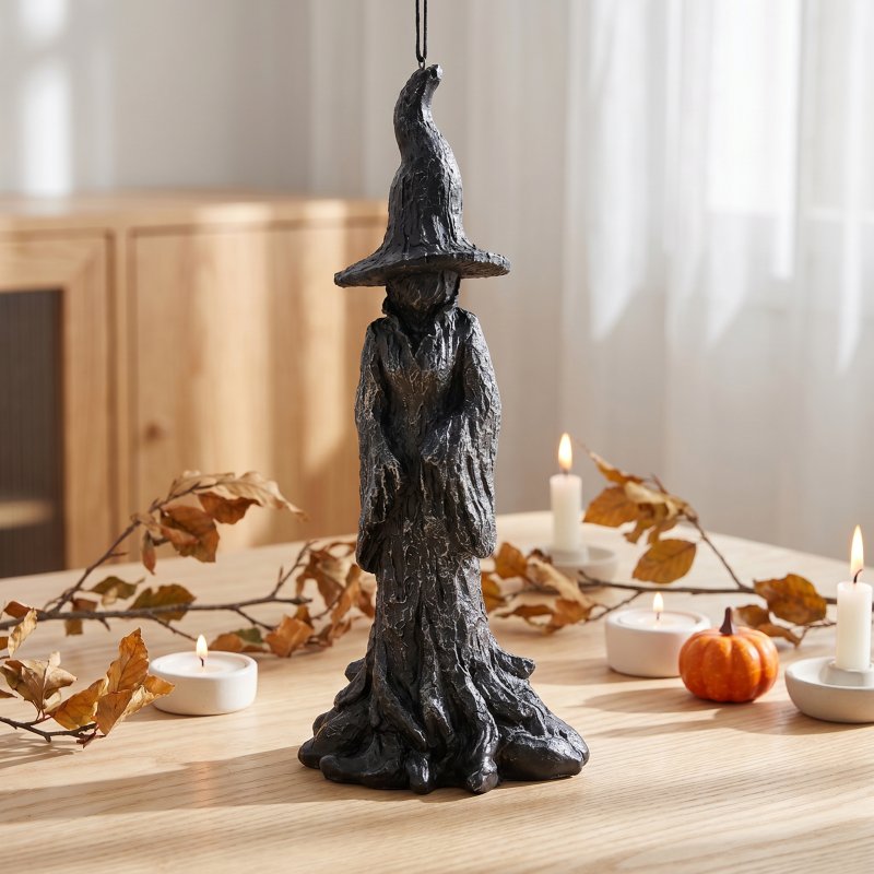 Living and Home Halloween Resin Witch Figurine Tabletop Ornament for Home Decor