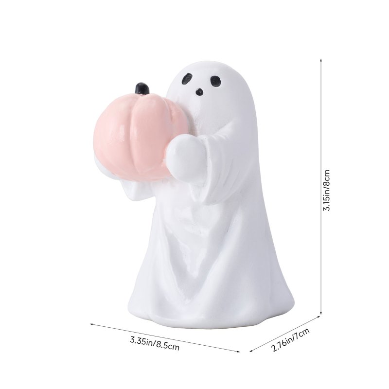 Living and Home Halloween Ghost Hugging Pumpkin Figurine